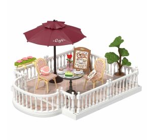 RoboTime 3D wooden puzzle Extension for miniature houses Terrace with umbrella